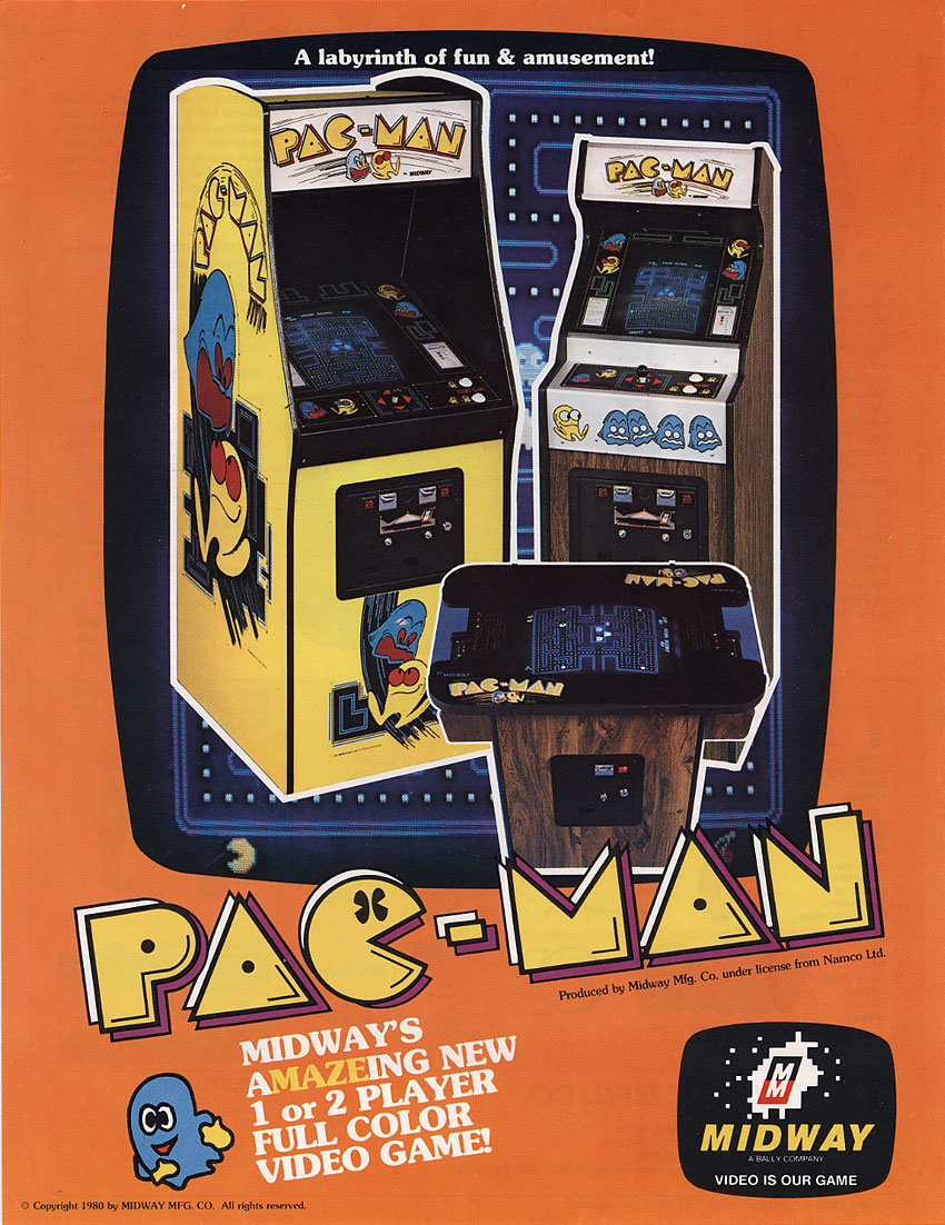 Image showing the Pac-Man arcade cabinet flyer.